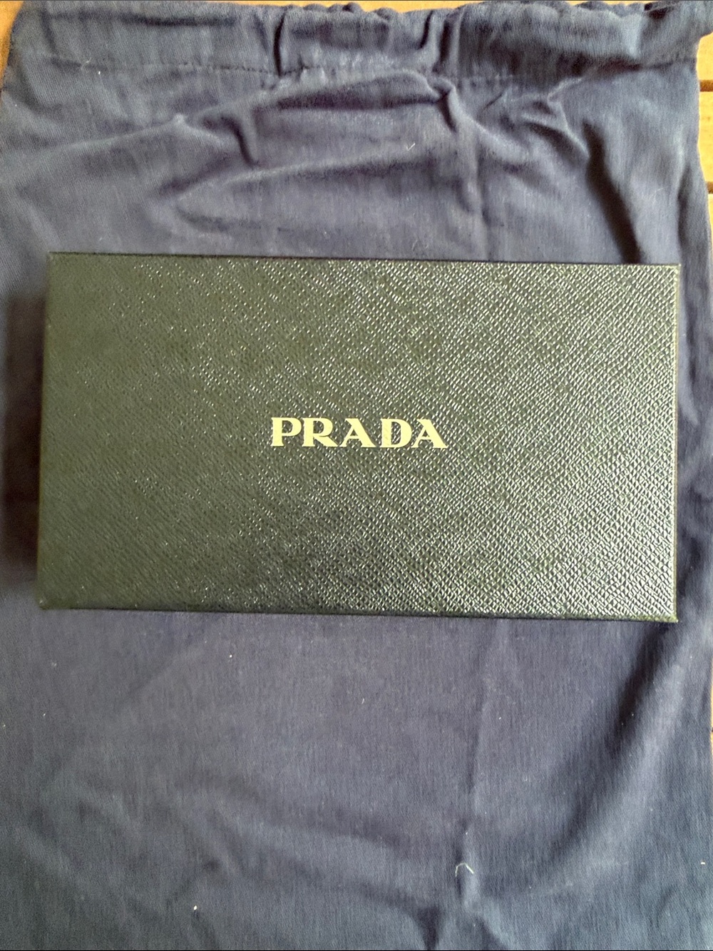 Prada Navy Blue Baltico Saffiano Leather Continental Wallet with Gold Logo - Picture 8 of 16